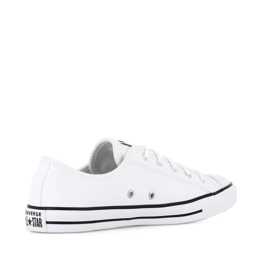 ALL STAR DAINTY LOW LEATHER CORE - WHITE BLACK WHITE