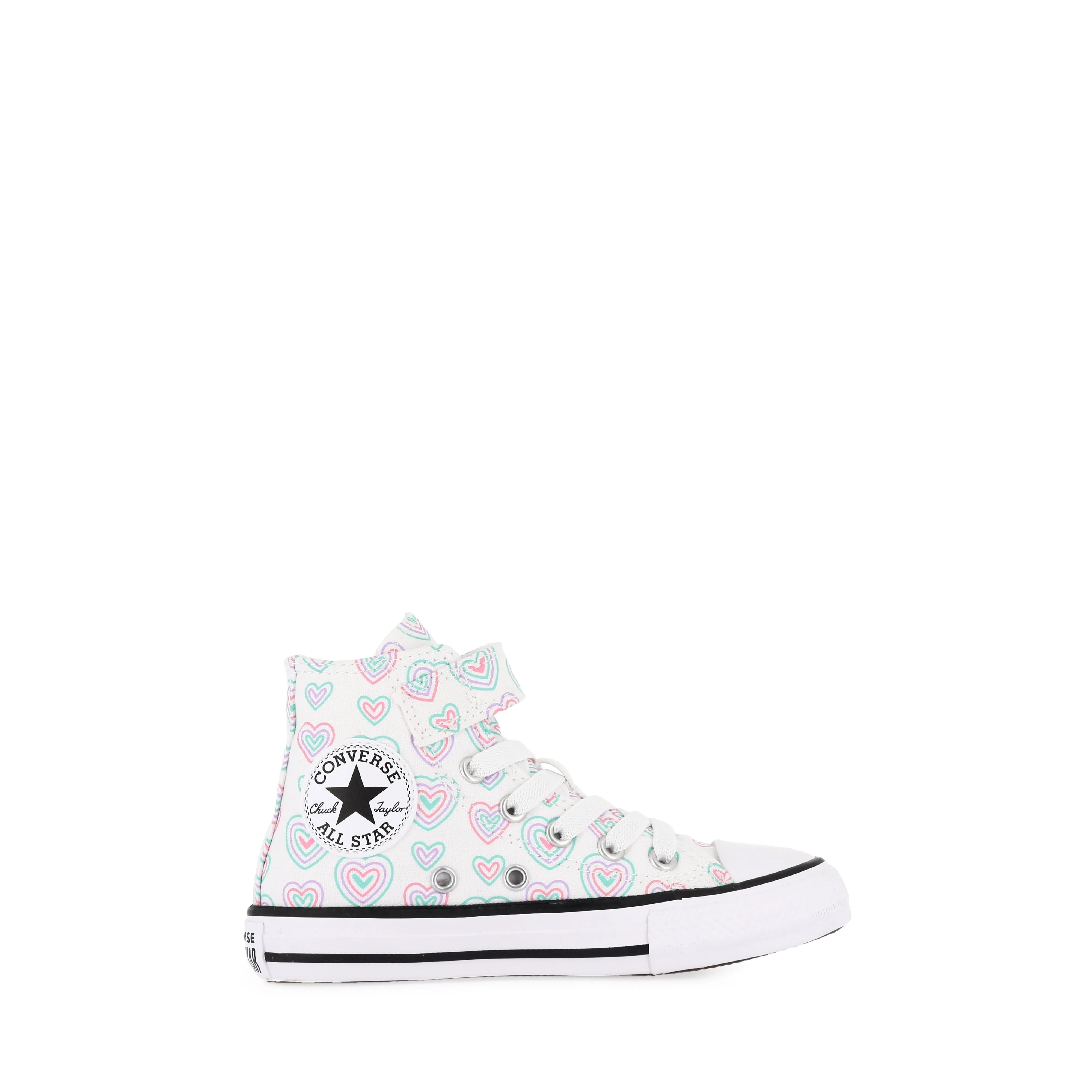 ALL STAR HI KIDS HEARTS EASY-ON - WHITE/OOPS PINK/WHITE