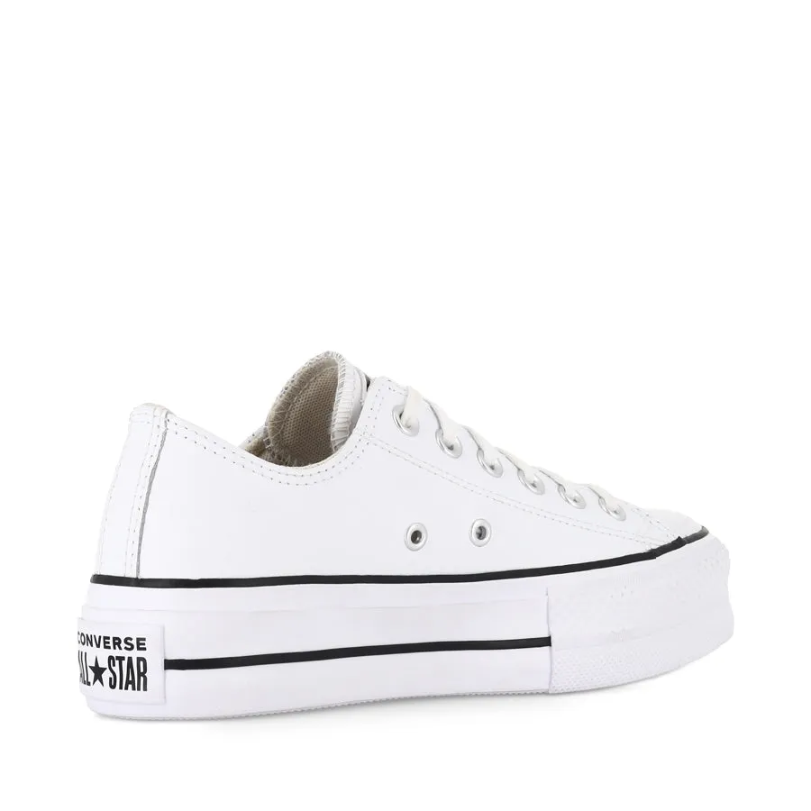 ALL STAR LIFT LOW LEATHER - WHITE BLACK WHITE