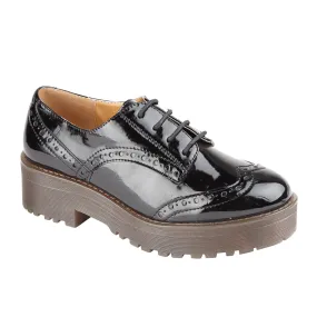 Black Pat Flat Shoes