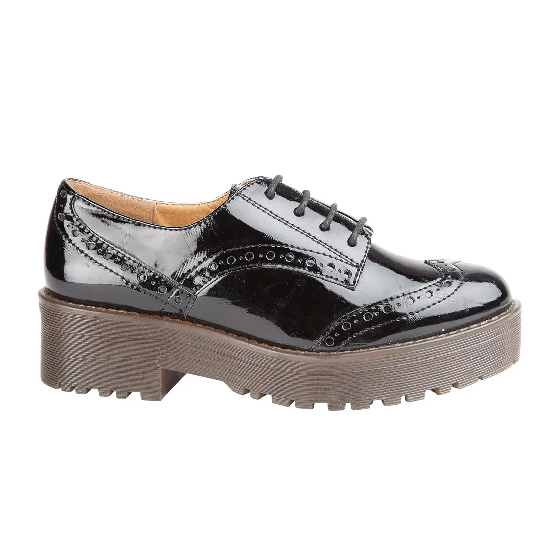 Black Pat Flat Shoes