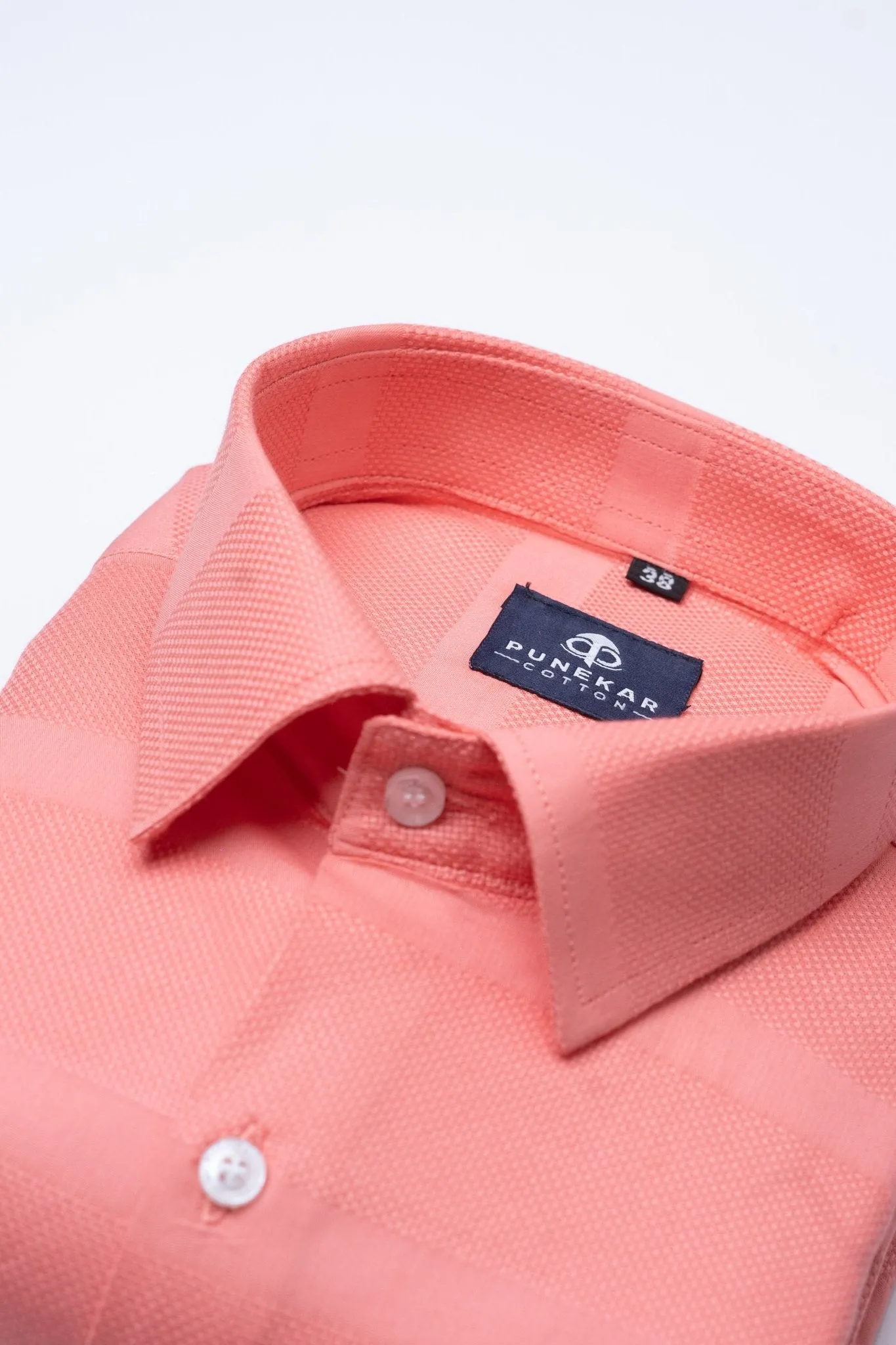 Brick Pink Color Pure Cotton Wide Stripe Shirt For Men