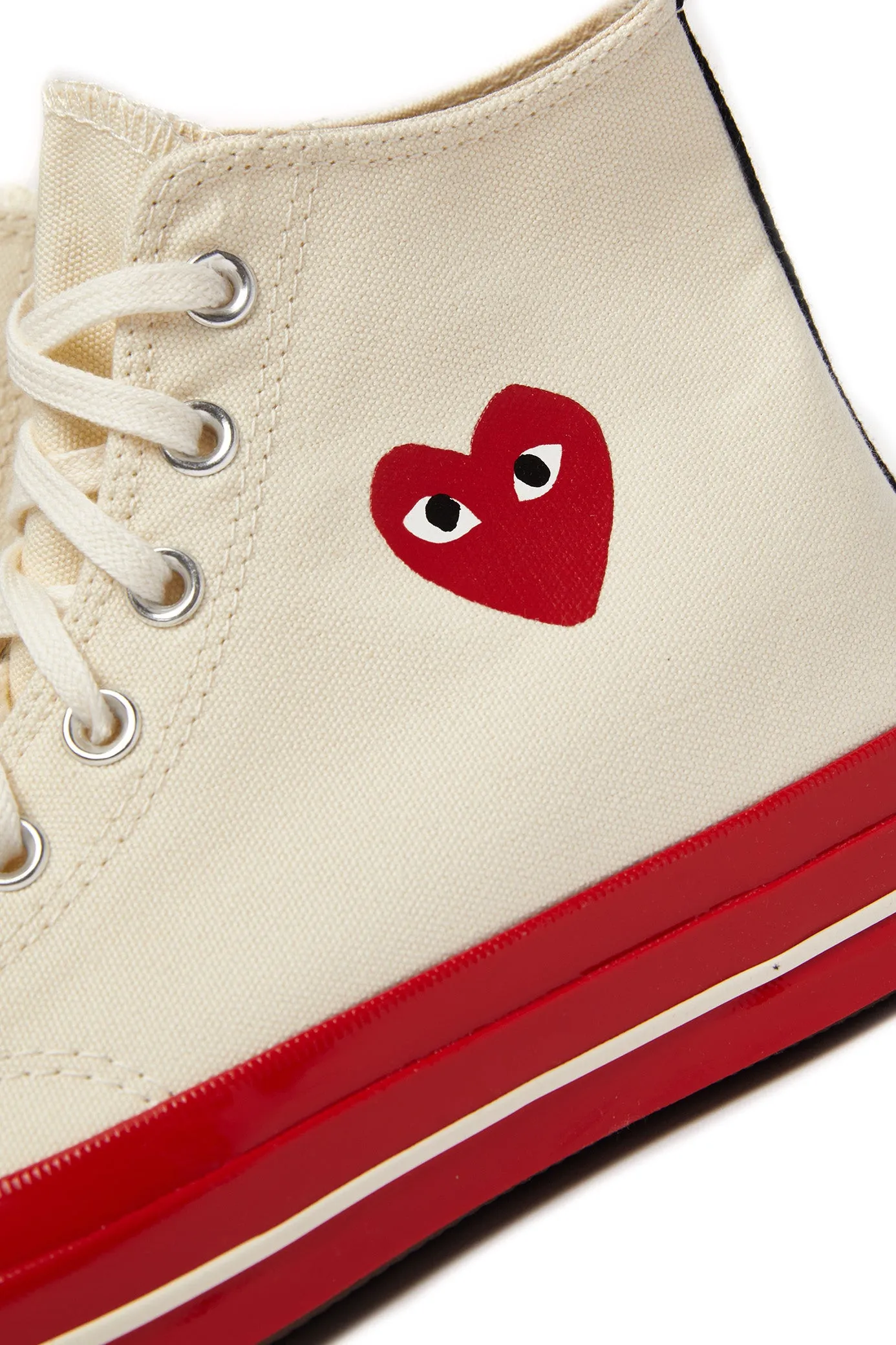 Comme des Garcons PLAY x Converse Chuck 70 High Shoes Egret/Red