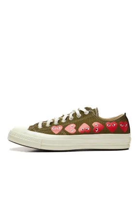 COMME des GARÇONS Play Converse Multi Heart Low 'Olive'