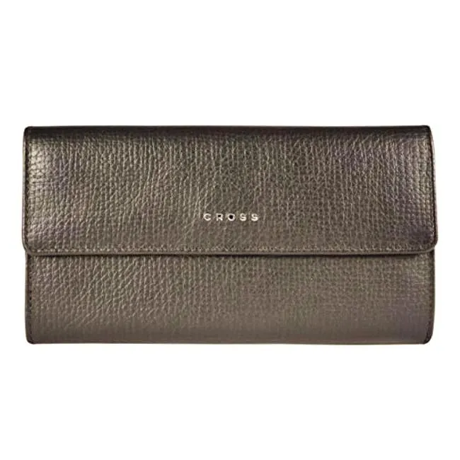 Cross Rtc Women Women'S Flap Wallet With Back Zip - Brown Ac778302N-3