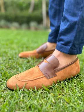 HANDMADE TAN SUEDE SLIP-ON