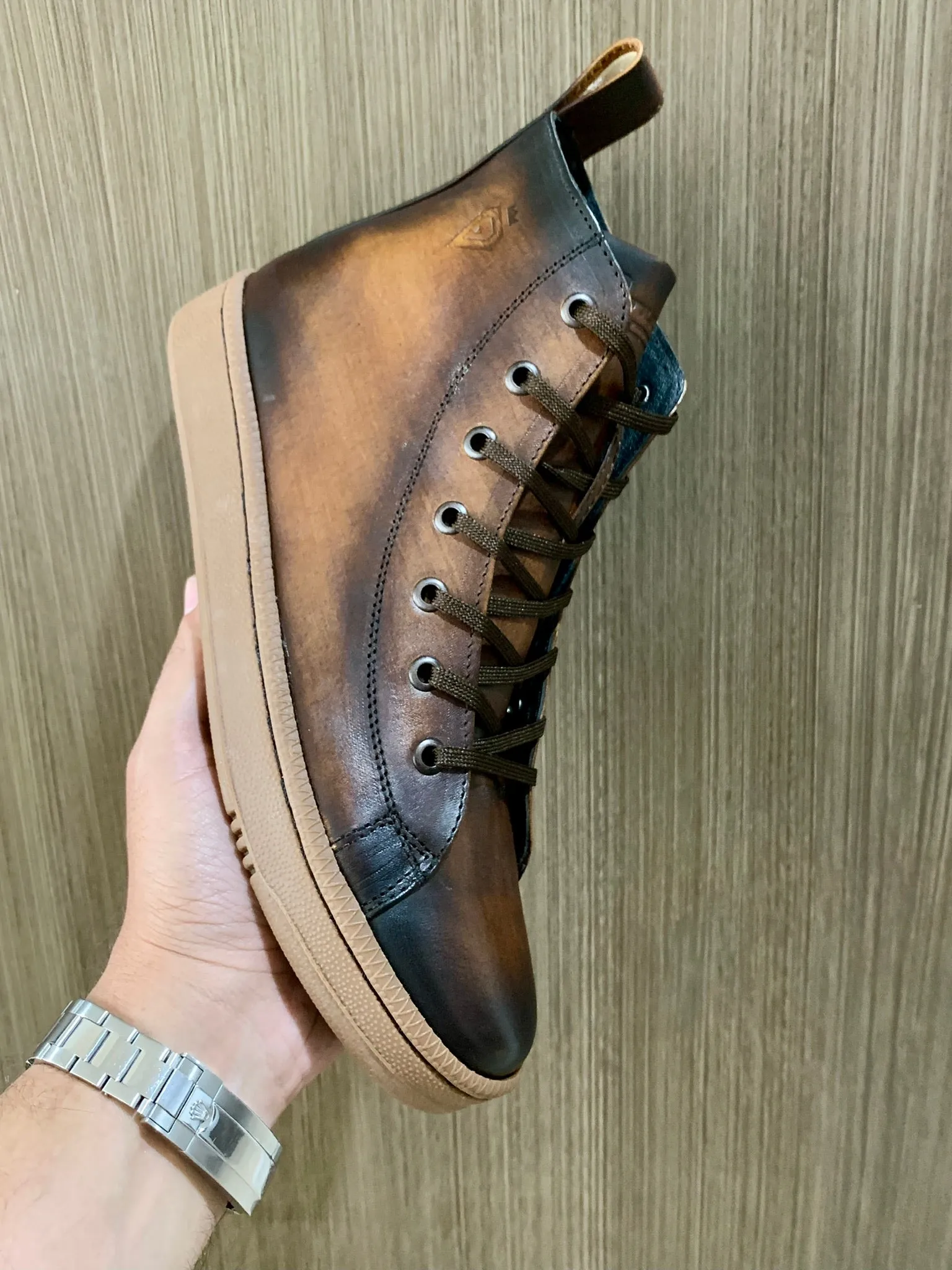 HIGH TOP SMOKE DONATTO brown sneaker