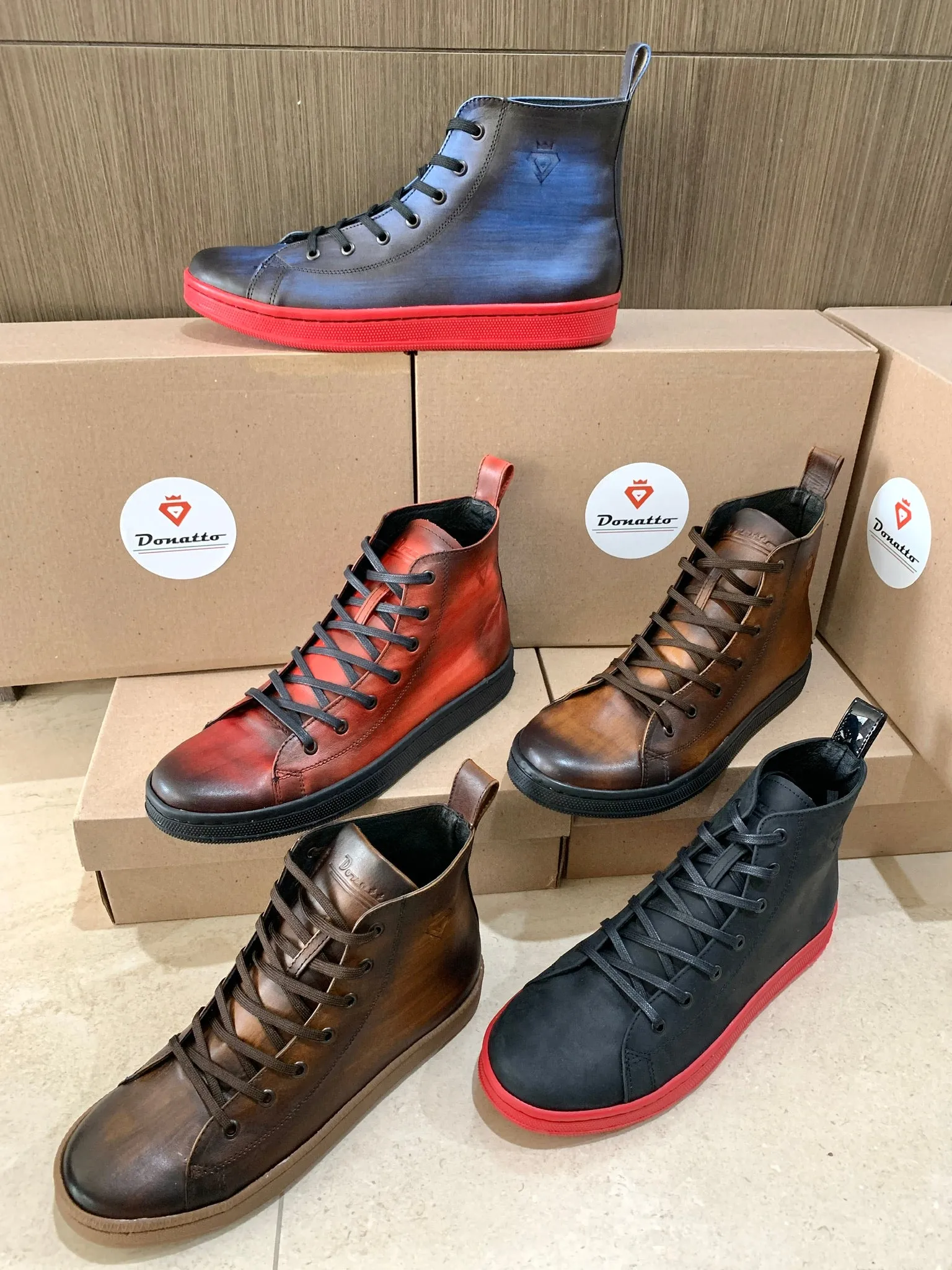 HIGH TOP SMOKE DONATTO brown sneaker