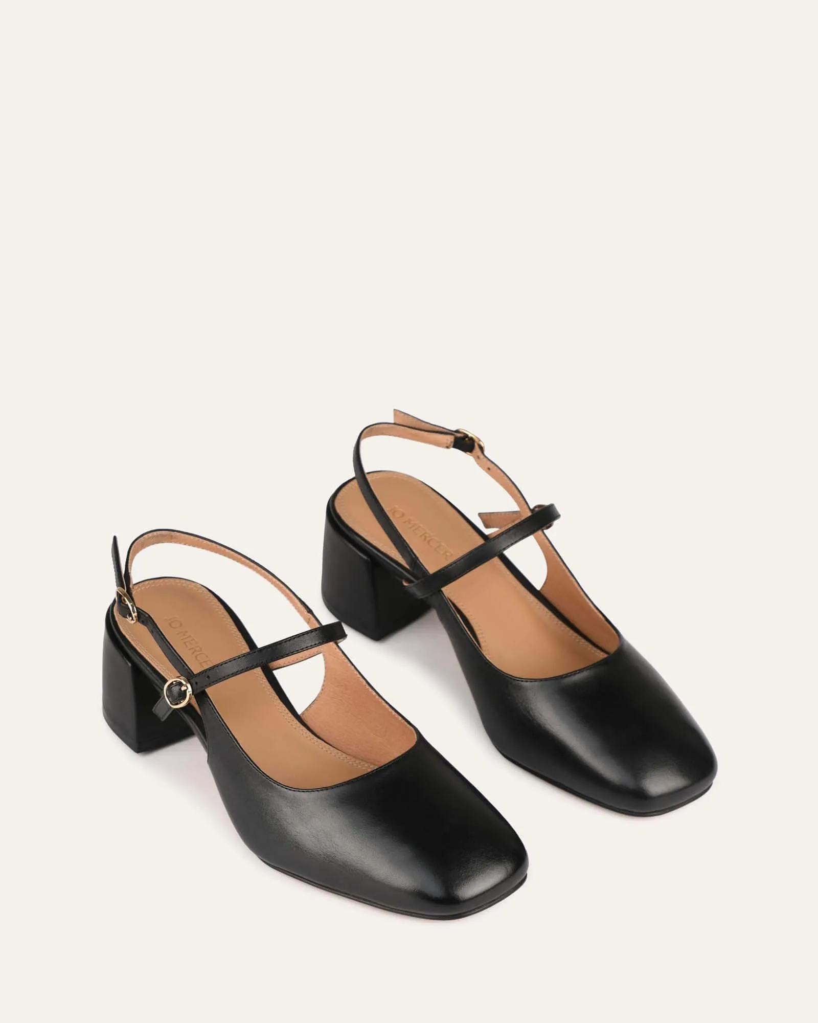 JENNA LOW HEELS BLACK LEATHER