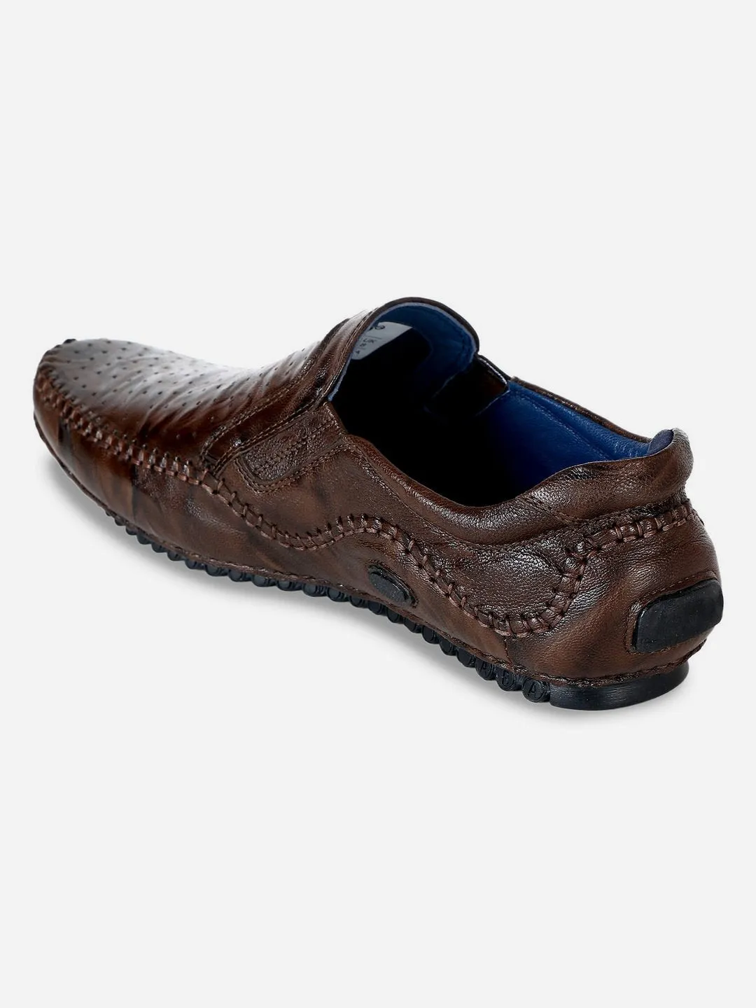 Men's Brown Crumble Leather Driving Slip On (ID1050)