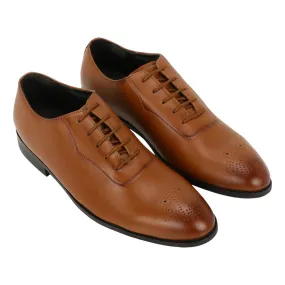 Novara Tan Medallion-Toe  Oxfords