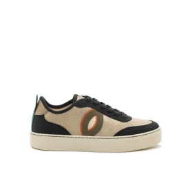 Vegan sneaker linen natural-black BRI024