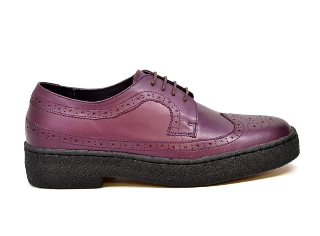 Wingtip Low Cut Albergine Leather