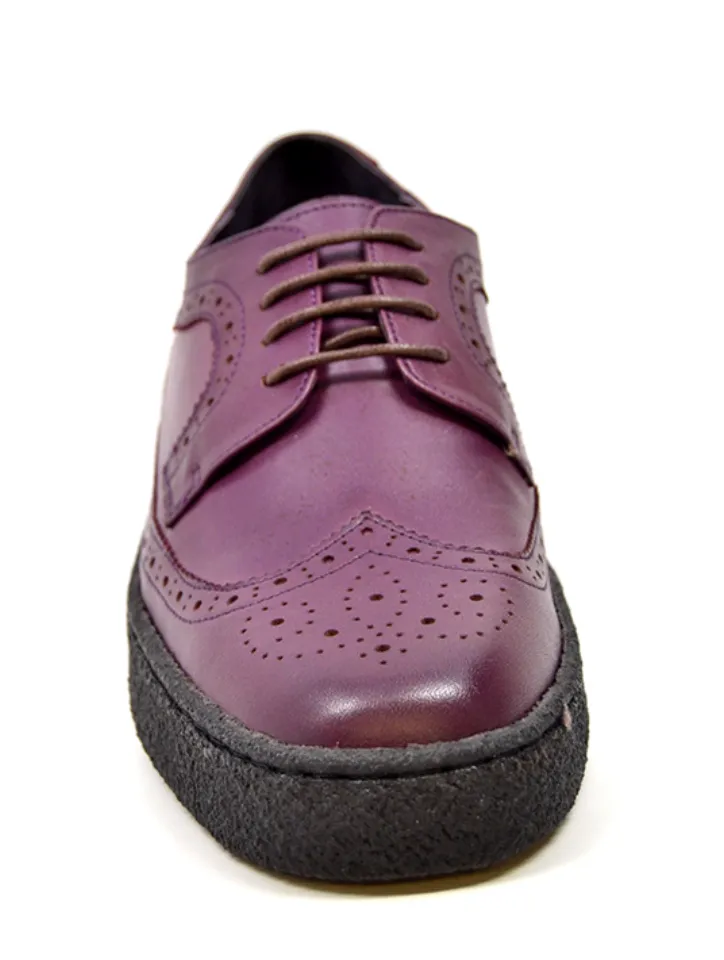 Wingtip Low Cut Albergine Leather