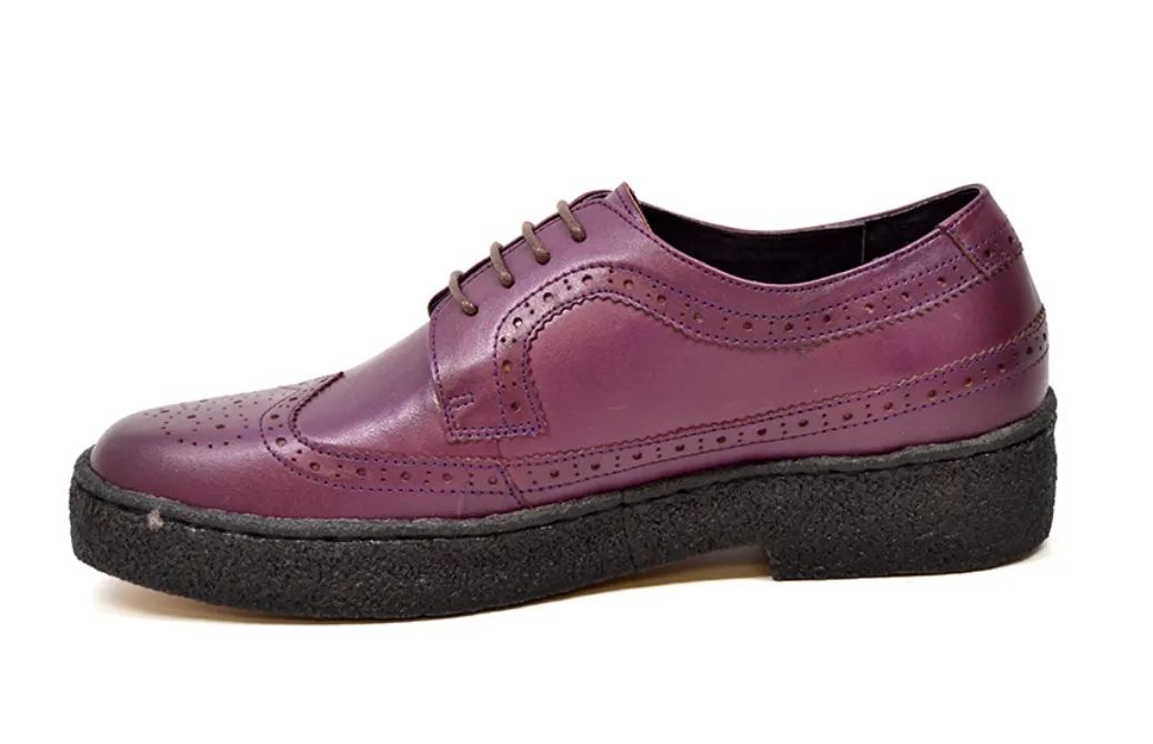 Wingtip Low Cut Albergine Leather