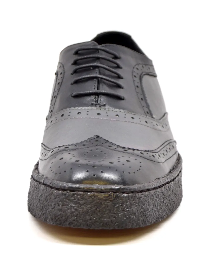 Wingtips Gray & Black Low Cut