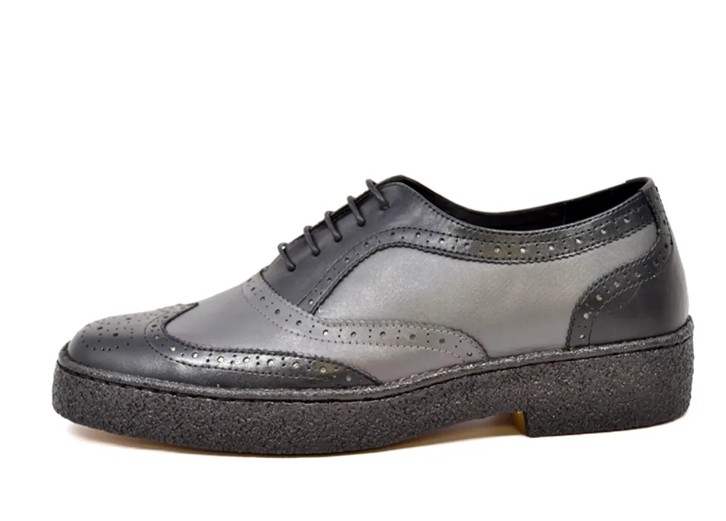 Wingtips Gray & Black Low Cut