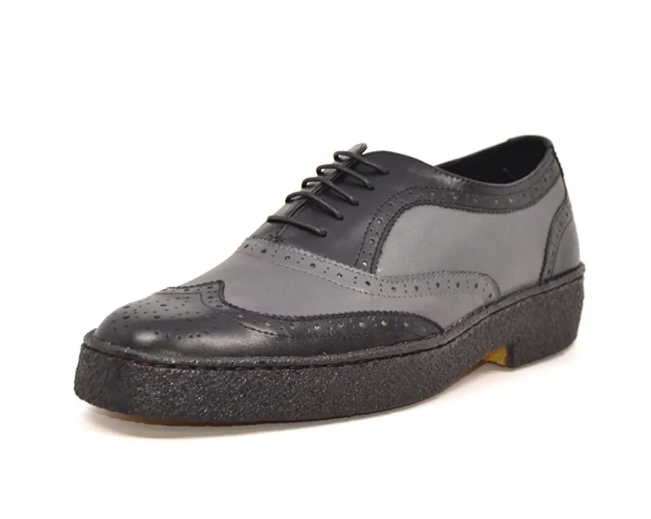 Wingtips Gray & Black Low Cut