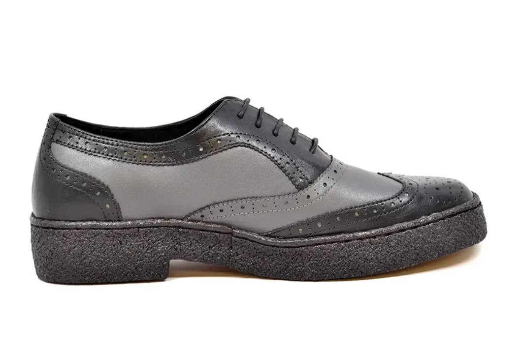 Wingtips Gray & Black Low Cut