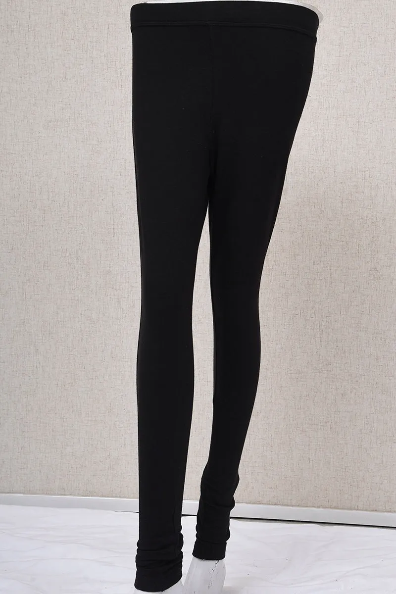 Women Cotton Trouser with Side Tape Black