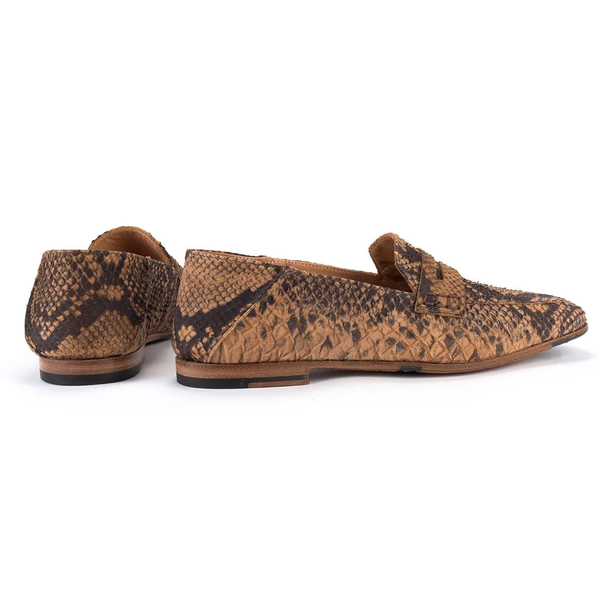 ZOE 56043<br> Taupe python embossed loafers